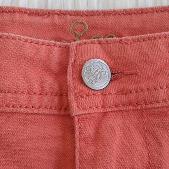 American Rag Distressed Burnt Orange Denim Shorts - Picture 6 of 13